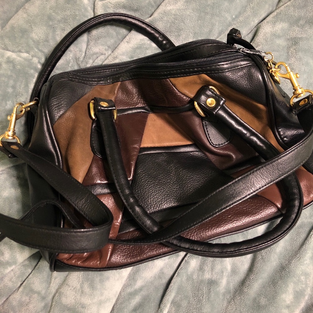 SOLD Vintage Patchwork Leather Crossbody Bag
